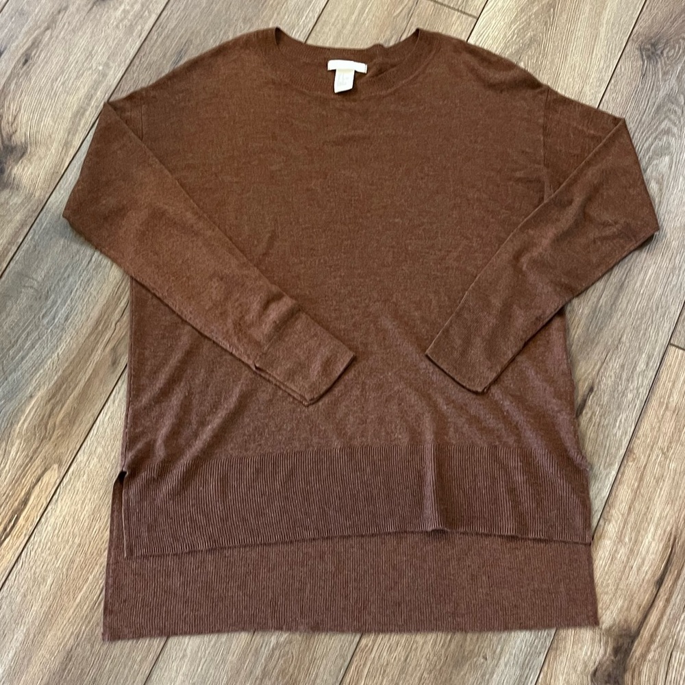 H&M brown tunic sweater